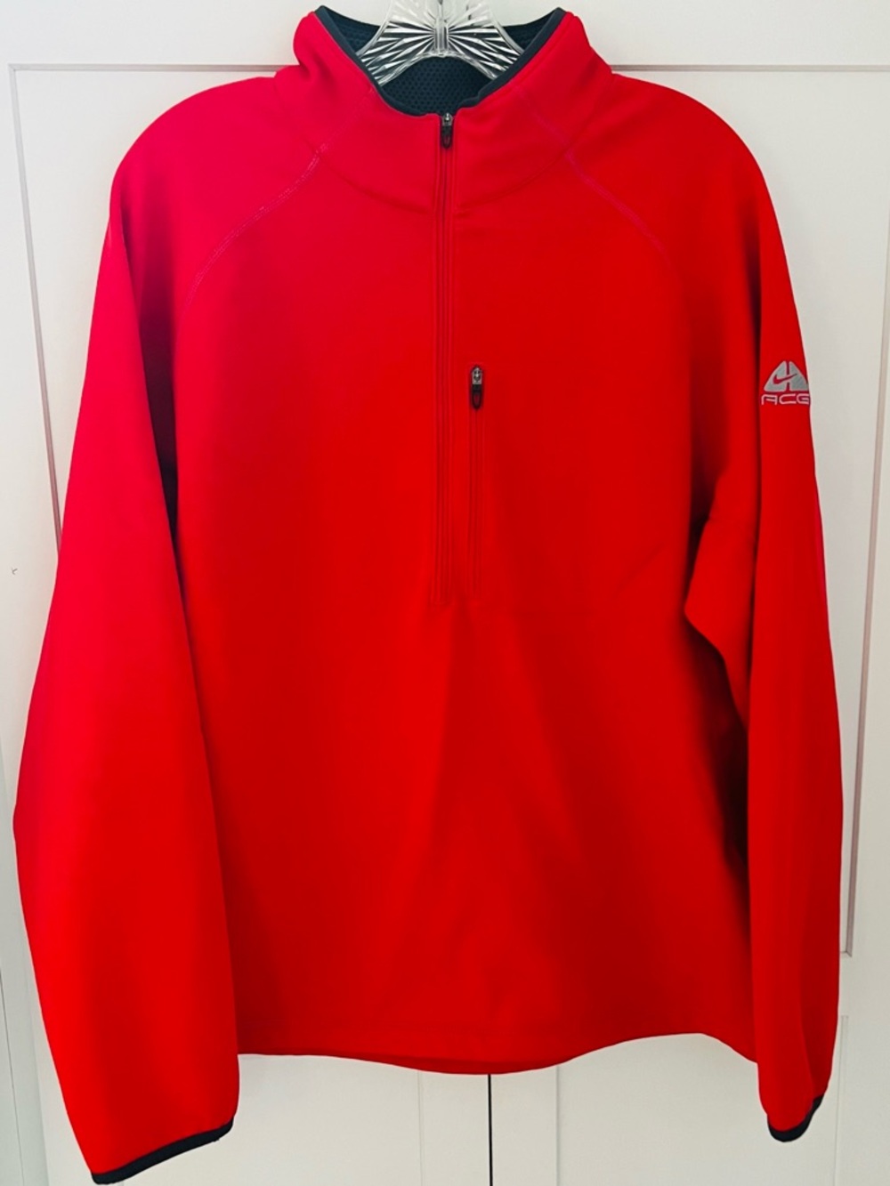 Nike ACG 1/4 Zip Fleece Pullover Therma-FIT Sweatshirt Men Large Y2K Red